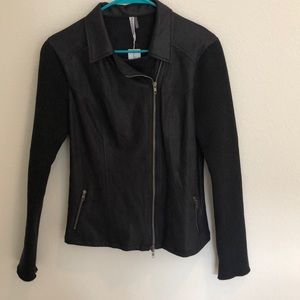 Faux Suede Rider Jacket in black